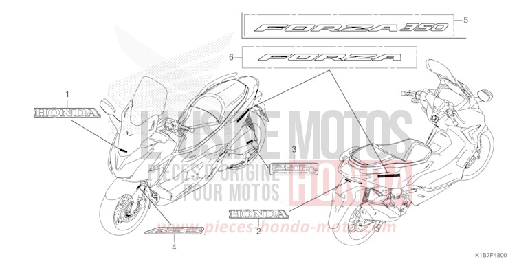 MARK/EMBLEM for Forza 350 PEARL FALCON GRAY (NHC61) from 2022